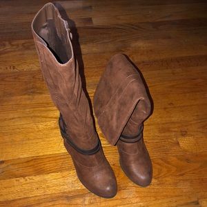 Fergalicious tall riding boots 2 inch heels